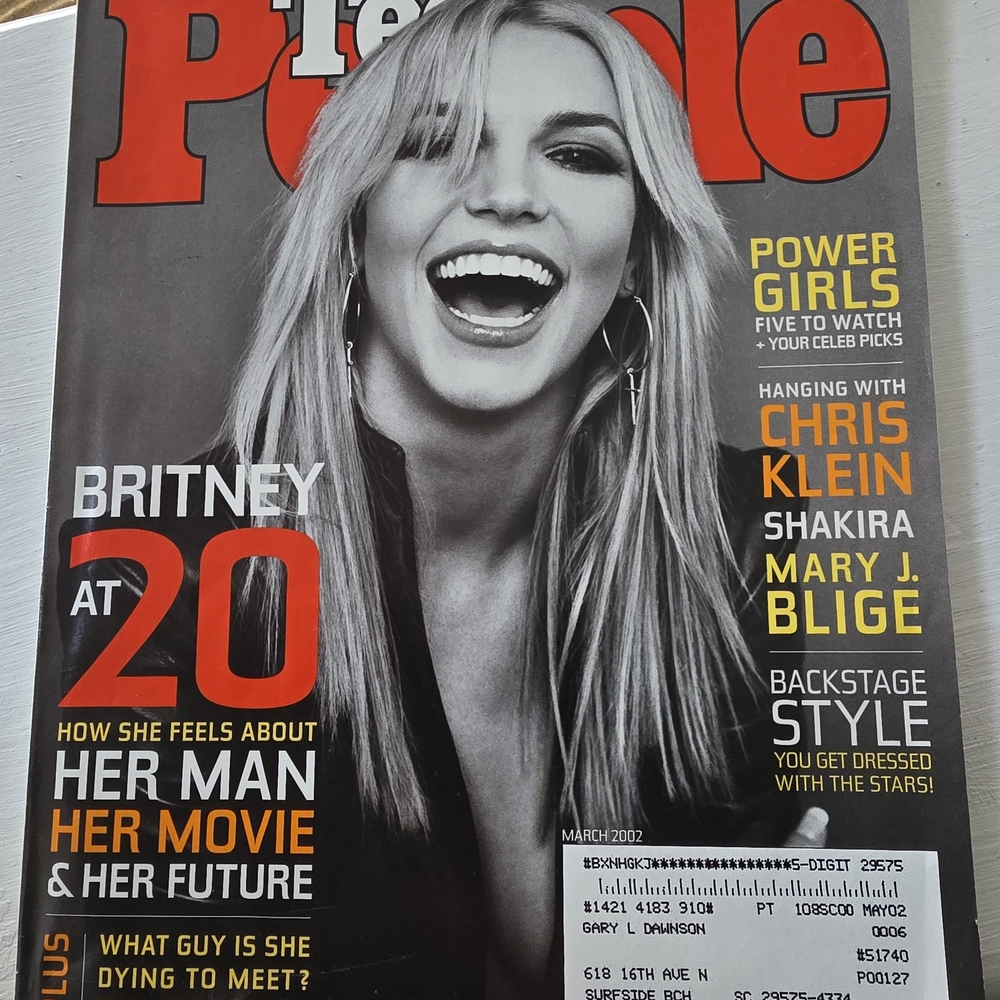 Mint "Britney At 20" Teen People Magazine - March 2002